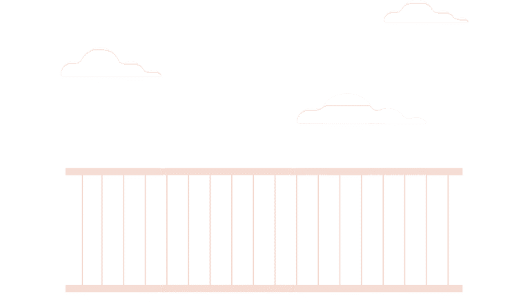 Yoga studio backround railing