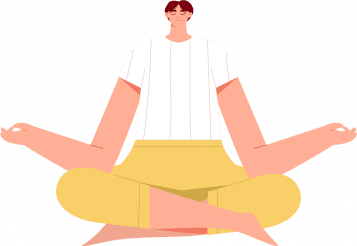 Woman sitting in Lotus pose meditating