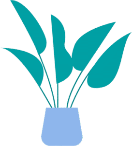 Decorative plant in blue pot