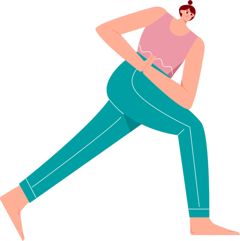 Woman in Revolved Crescent Lunge pose